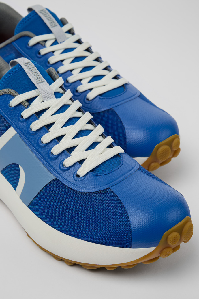 Close-up view of Pelotas Athens Blue Textile Sneaker for Men