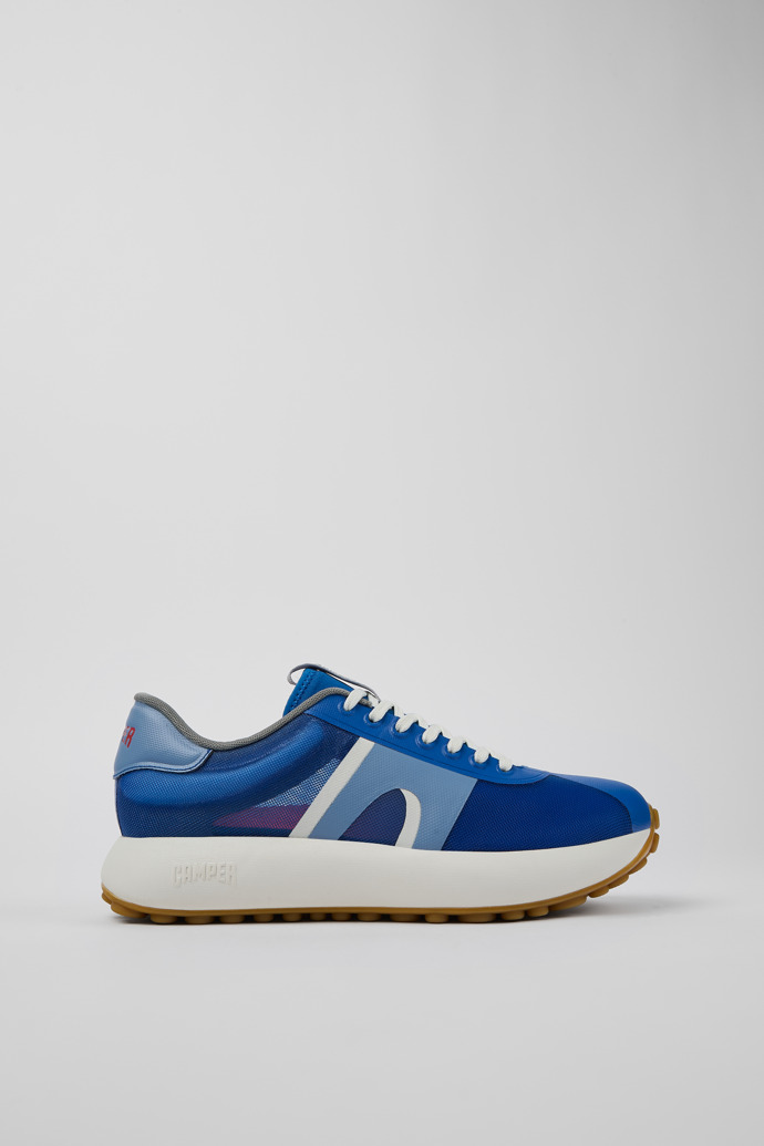 Image of Side view of Pelotas Athens Blue Textile Sneaker for Men
