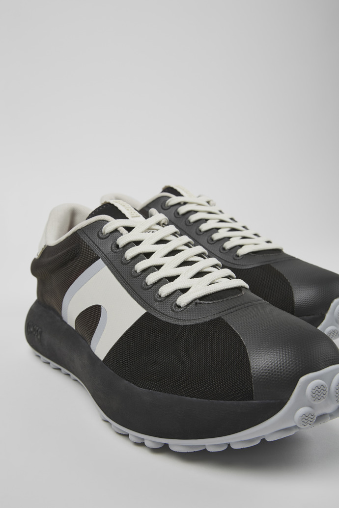 Close-up view of Pelotas Athens Black Textile Sneaker for Men