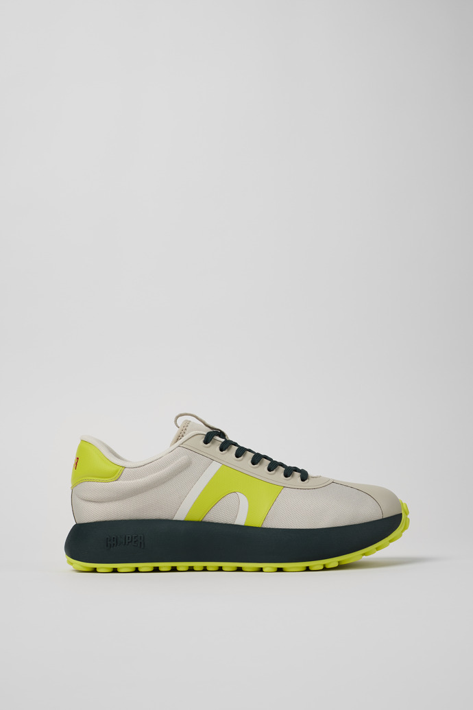 Side view of Pelotas Athens Gray-yellow Textile Sneaker for Men