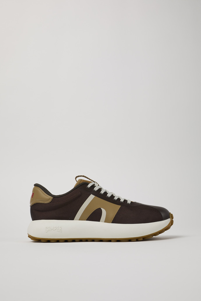 Side view of Pelotas Athens Brown Textile Sneaker for Men