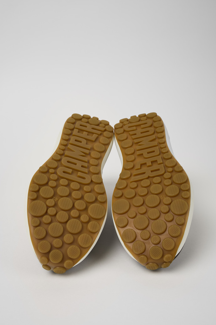 The soles of Pelotas Athens Brown Textile Sneaker for Men