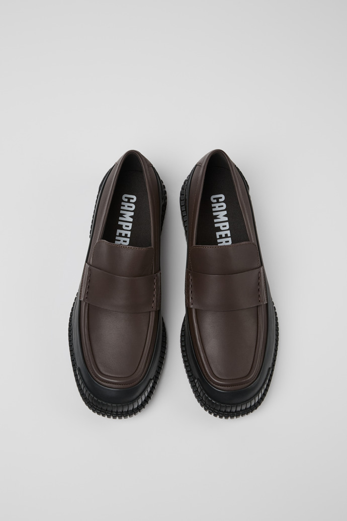 Pix Mocasín marrón-negro de piel para hombre