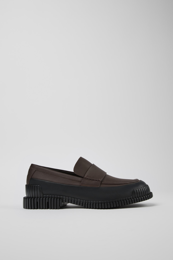 Pix Mocasín marrón-negro de piel para hombre