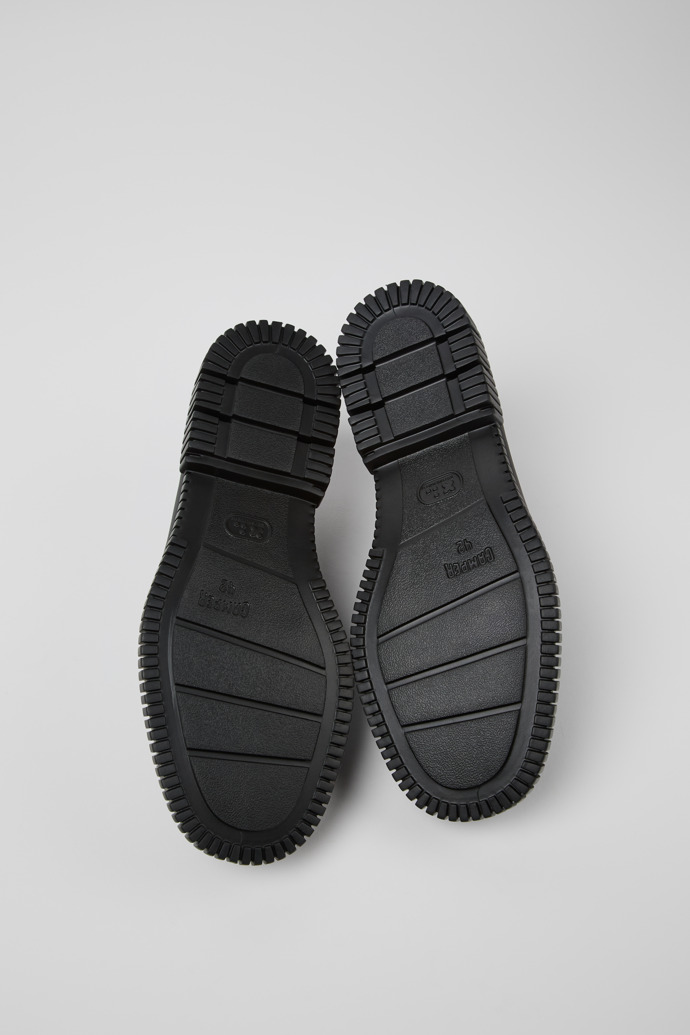 The soles of Pix Brown-black Leather Moccasin for Men