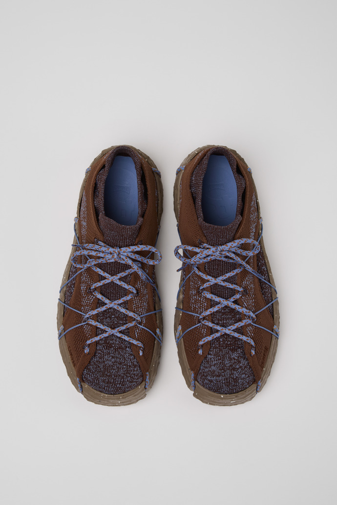Overhead view of ROKU Brown/Blue Sneaker for Men