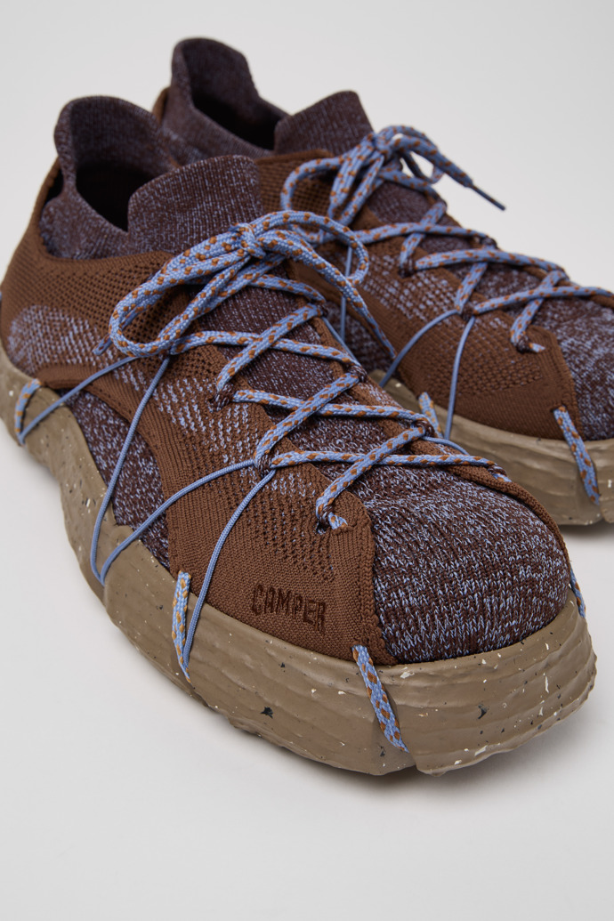 Close-up view of ROKU Brown/Blue Sneaker for Men