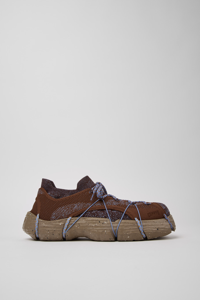 Side view of ROKU Brown/Blue Sneaker for Men