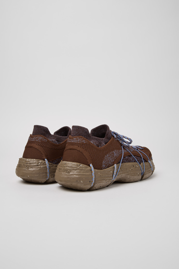 Back view of ROKU Brown/Blue Sneaker for Men