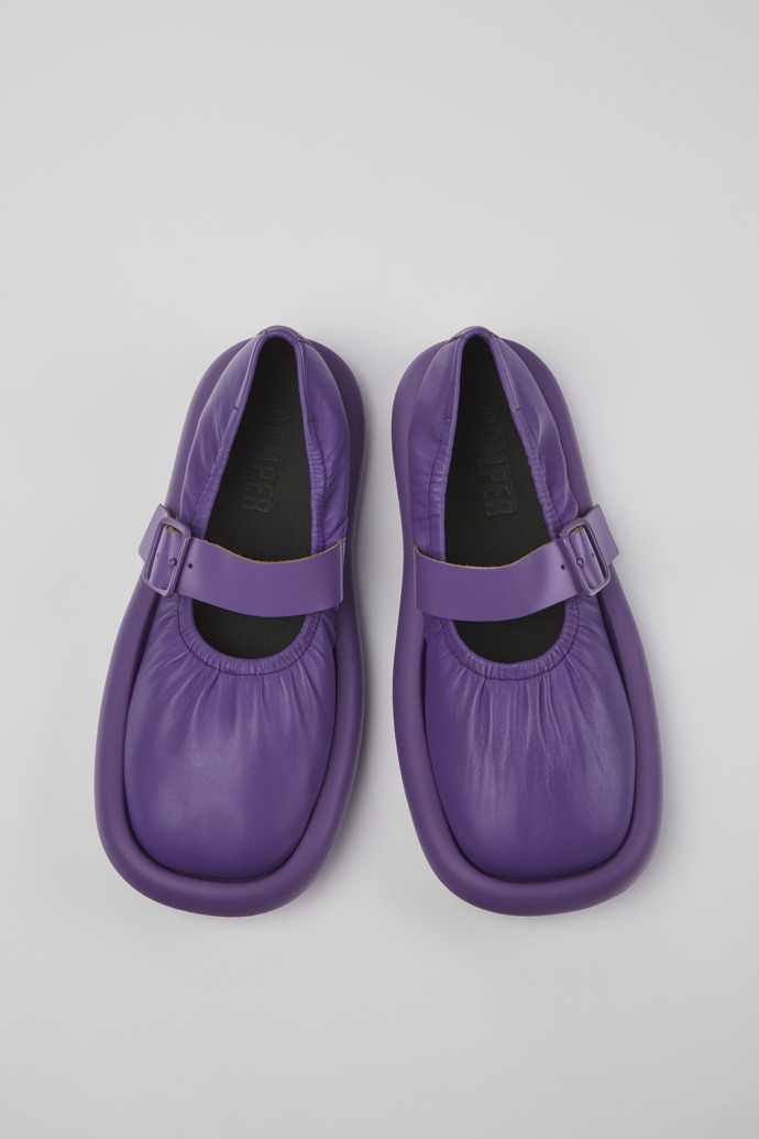 Aqua Fioletowe niskie buty męskie ze skóry licowej
