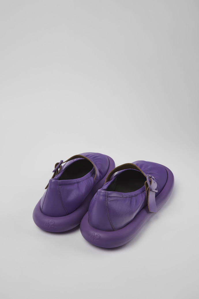 Aqua Fioletowe niskie buty męskie ze skóry licowej