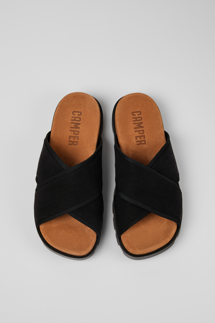 Brutus Sandal Sandàlia oberta de teixit de color negre per a home