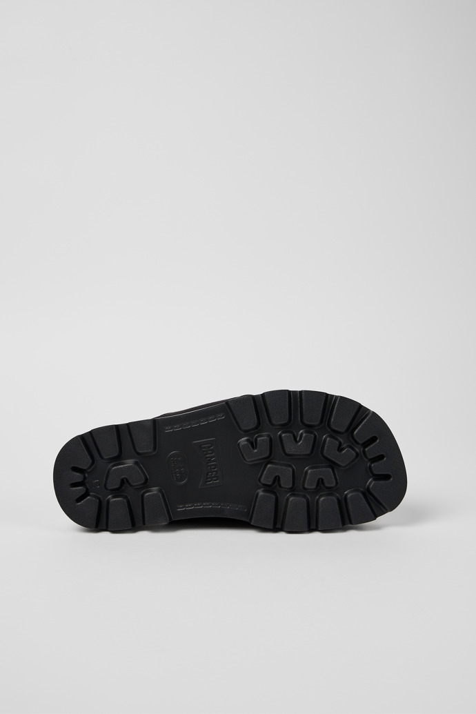 The soles of Brutus Sandal Black Textile Slide for Men