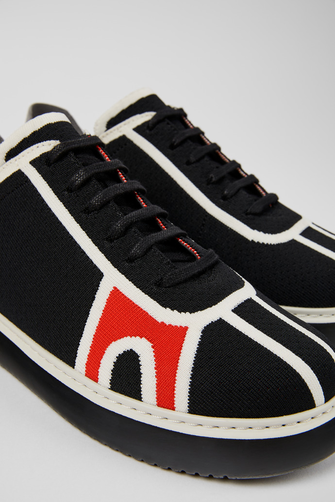 Close-up view of Runner K21 Black Textile Sneaker for Men