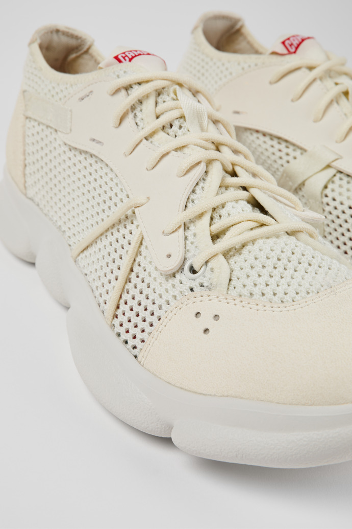 Close-up view of Karst White Textile Sneaker for Men