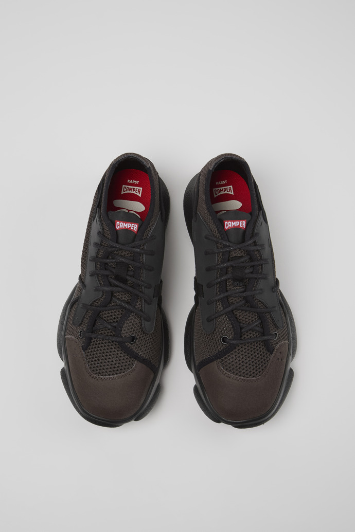 Image of Overhead view of Karst Gray Textile Sneaker for Men