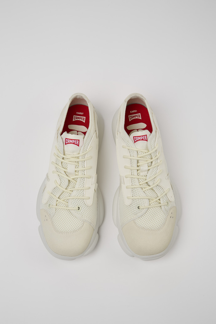 Overhead view of Karst Sorona® White Textile Sneaker for Men