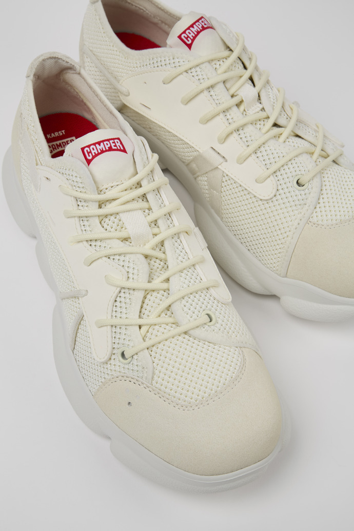 Close-up view of Karst Sorona® White Textile Sneaker for Men