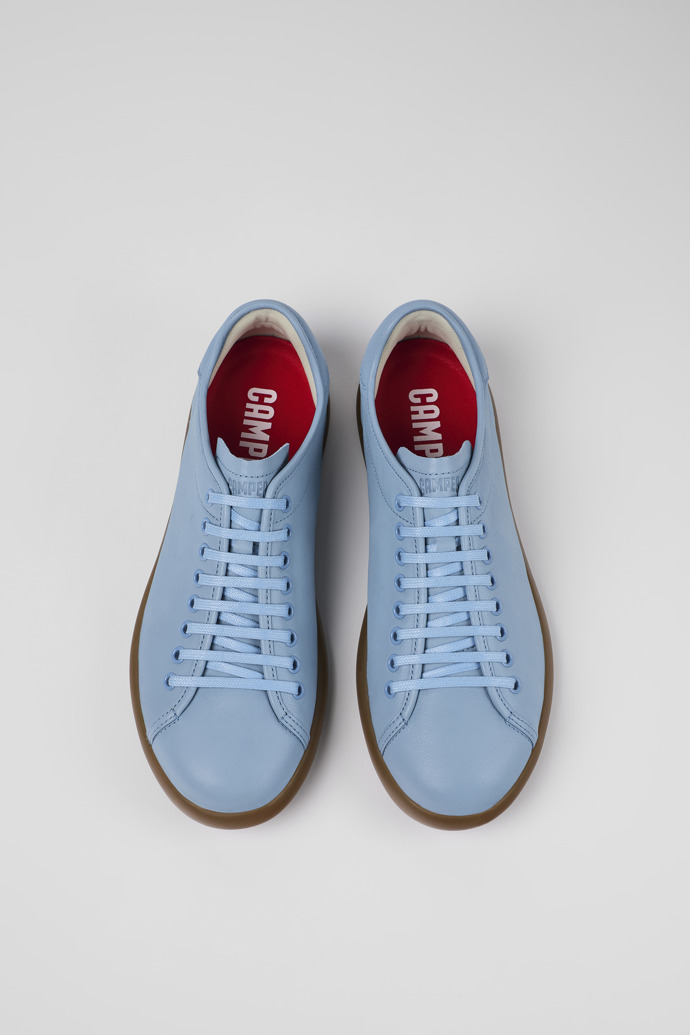 Overhead view of Pelotas Soller Blue Leather Sneaker for Men