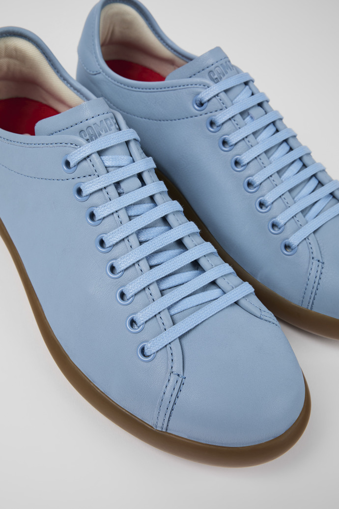 Close-up view of Pelotas Soller Blue Leather Sneaker for Men