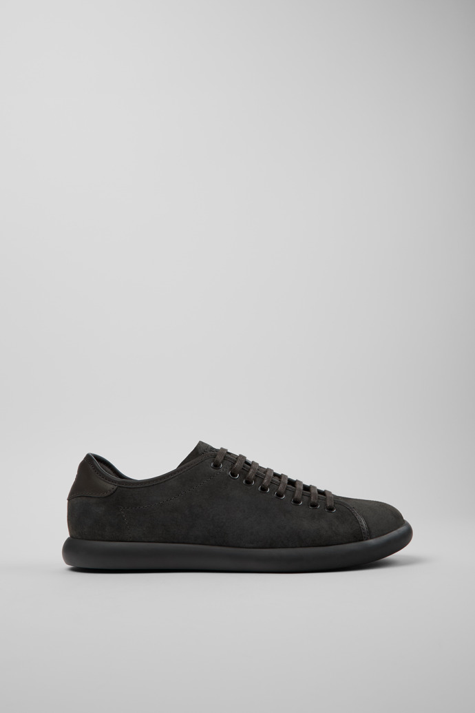 Side view of Pelotas Soller Gray Nubuck and Leather Sneakers for Men.