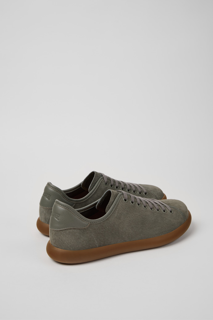 Back view of Pelotas Soller Gray Nubuck and Leather Sneakers for Men.