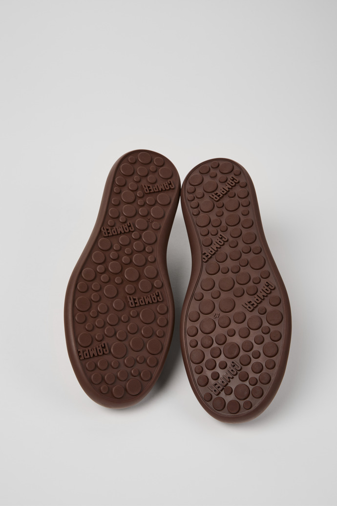 The soles of Pelotas Soller Brown Nubuck and Leather Sneakers for Men.