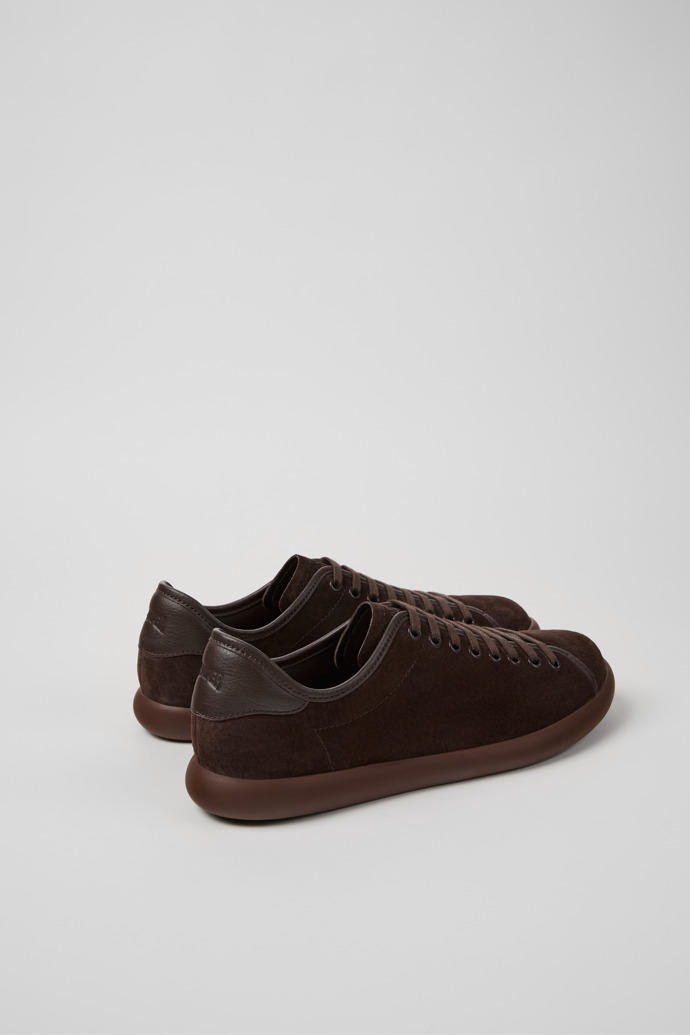 Back view of Pelotas Soller Brown Nubuck and Leather Sneakers for Men.