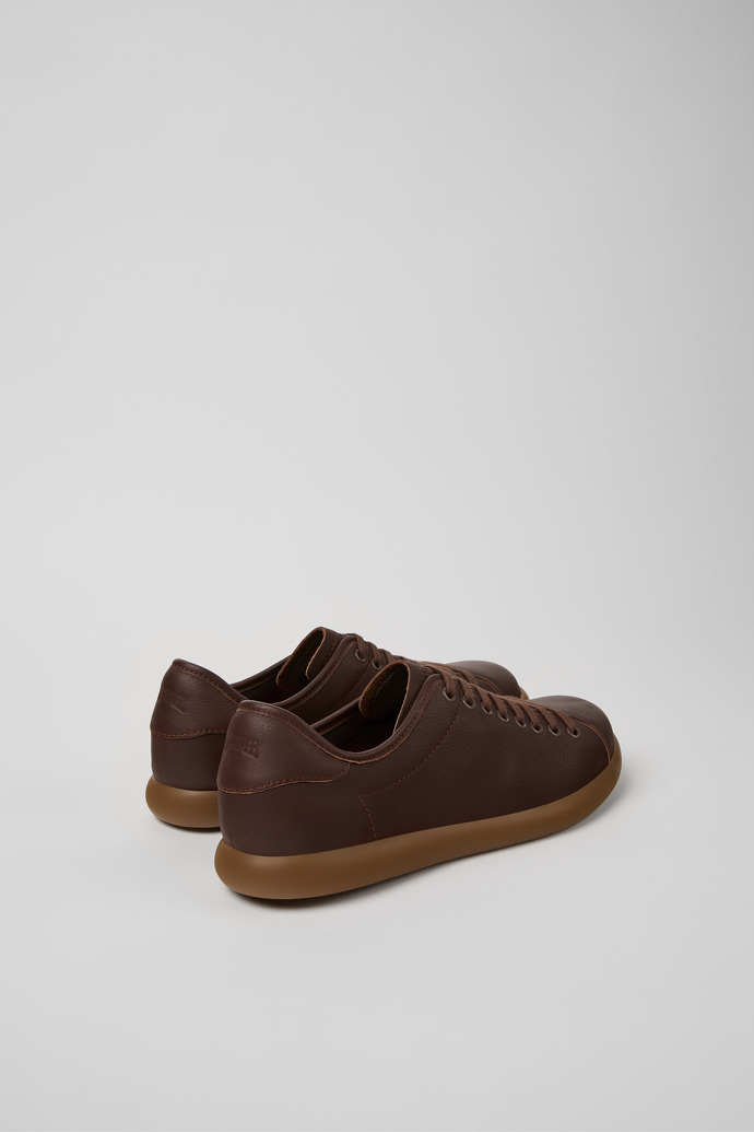 Back view of Pelotas Soller Brown Leather Sneakers for Men.