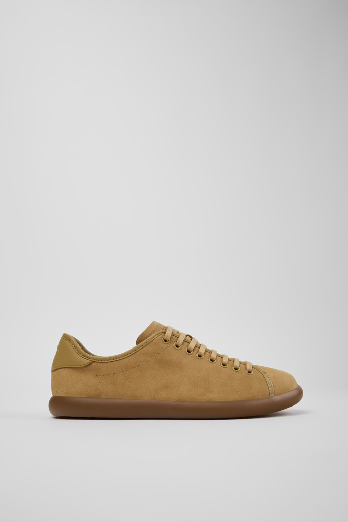 Side view of Pelotas Soller Brown Nubuck and Leather Sneakers for Men.