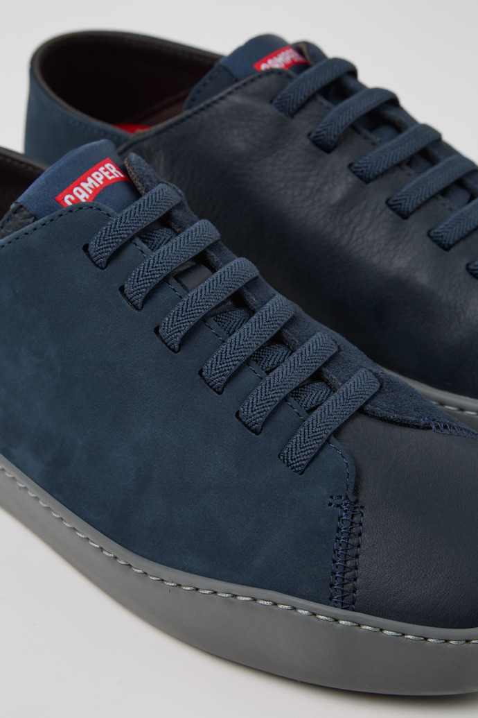 Twins Chaussures bleues en nubuck et cuir pour homme.