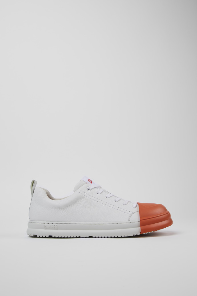 Side view of Junction Runner White leather sneakers