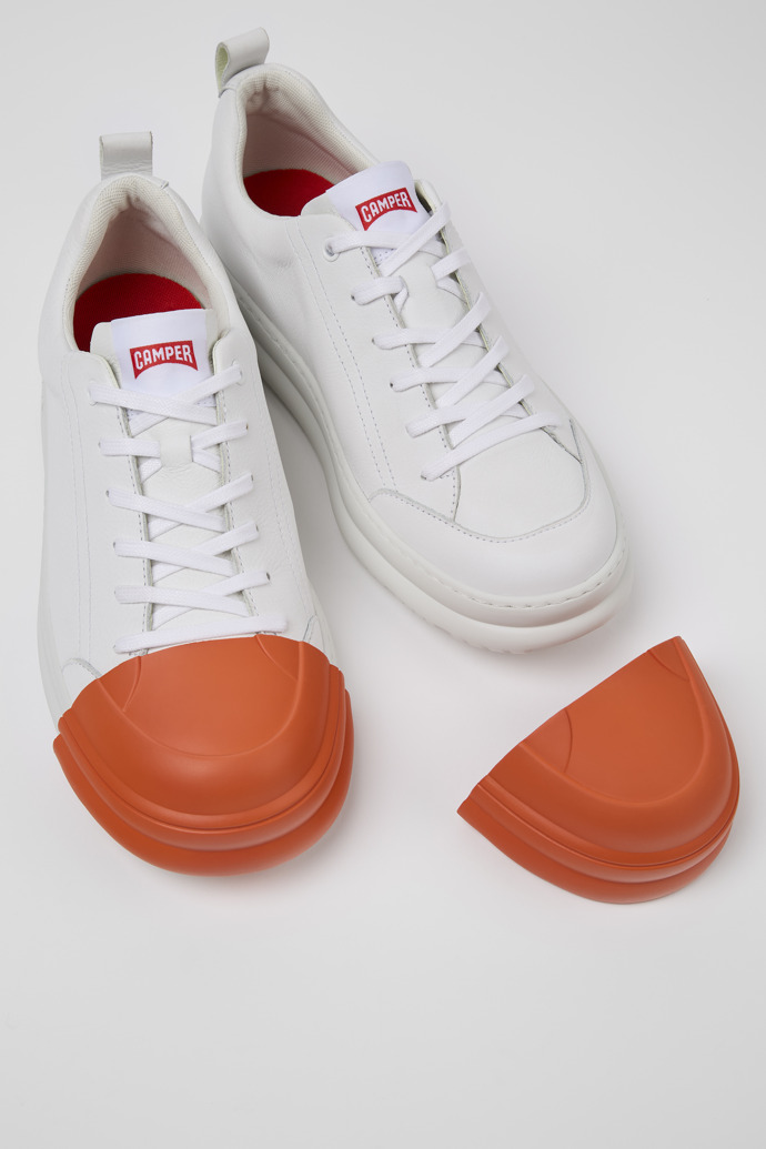 Junction Runner Sneaker de pell de color blanc