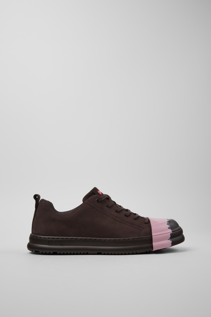 Side view of Junction Runner Brown Nubuck Men's Sneakers.