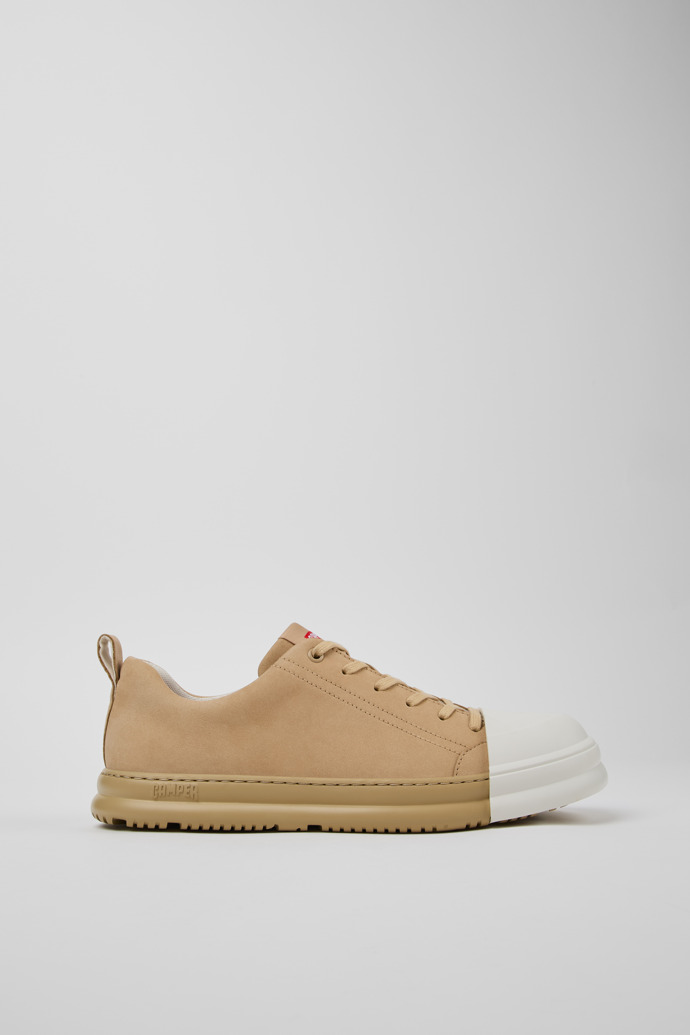 Side view of Junction Runner Beige Nubuck Men's Sneakers.