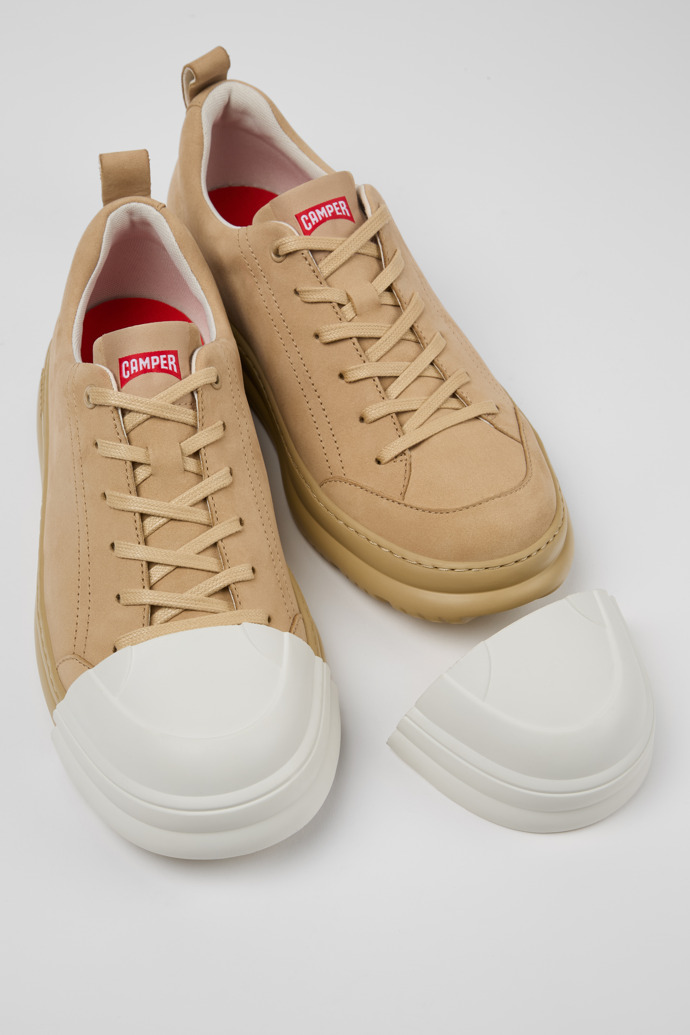 Junction Runner Beige Herrensneaker aus Nubukleder.