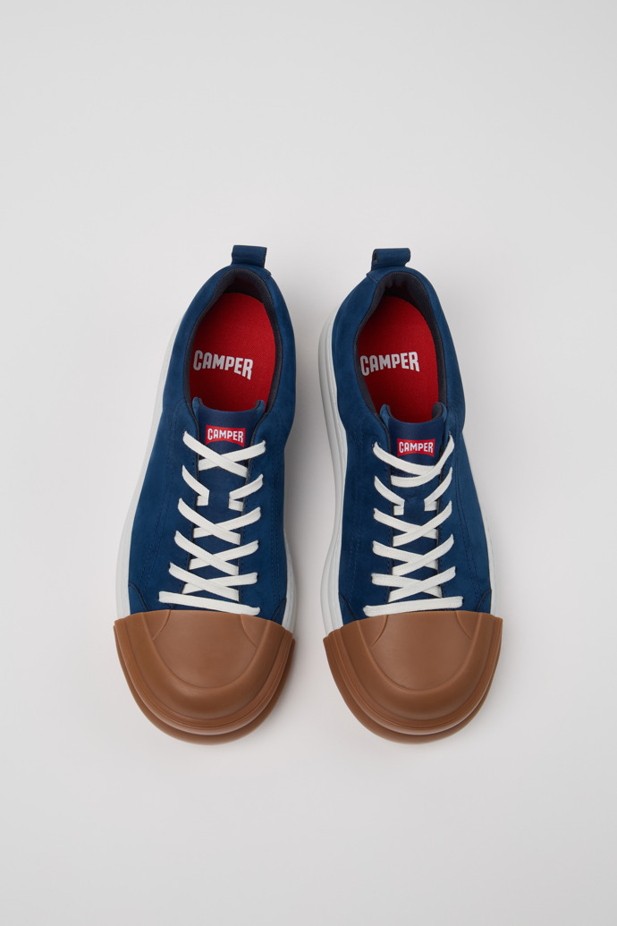 Overhead view of Junction Runner Blue Nubuck Sneakers for Men.