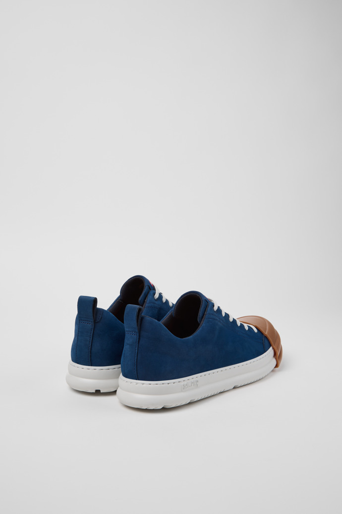 Back view of Junction Runner Blue Nubuck Sneakers for Men.