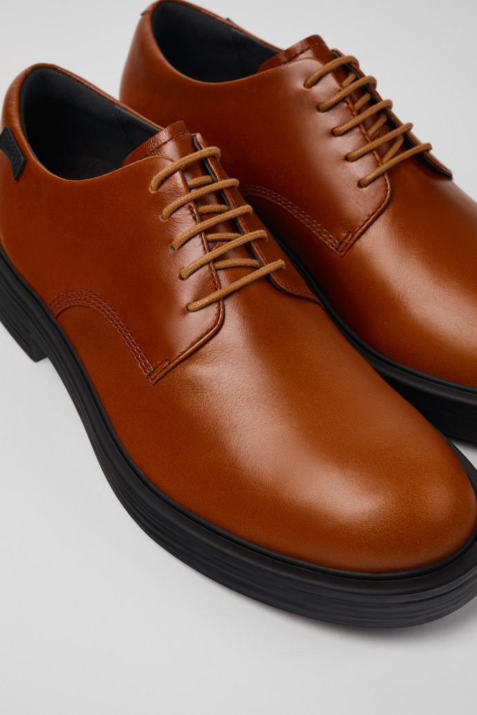 Close-up view of Dean Brown Leather Men's Shoe.