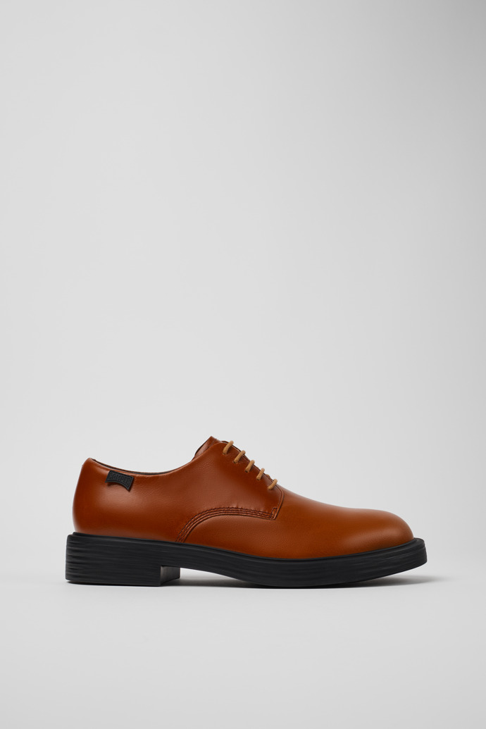 Side view of Dean Brown leather shoes for men