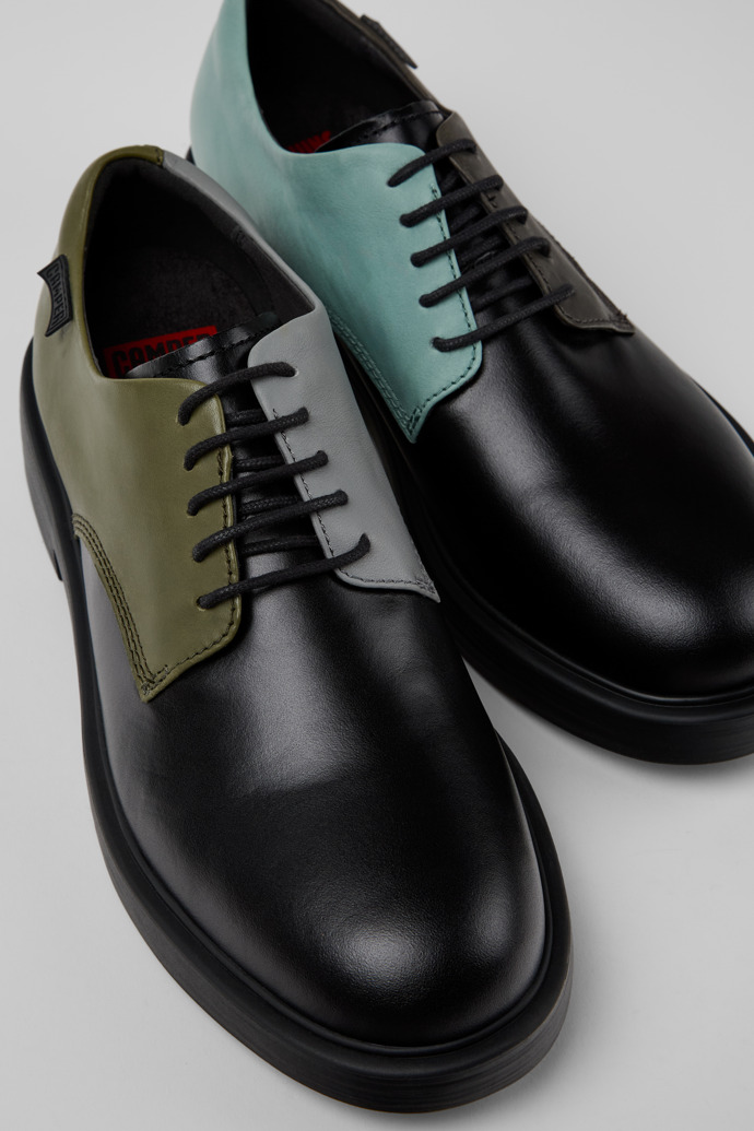 Close-up view of Twins Multicolored Leather Men's Shoes.