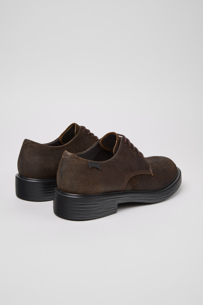 Back view of Dean Brown Nubuck Shoes for Men.