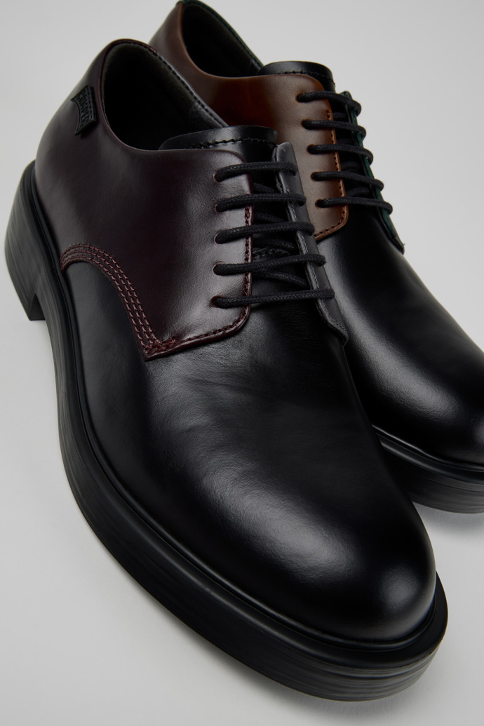 Close-up view of Twins Multicolor Leather Shoes for Men.