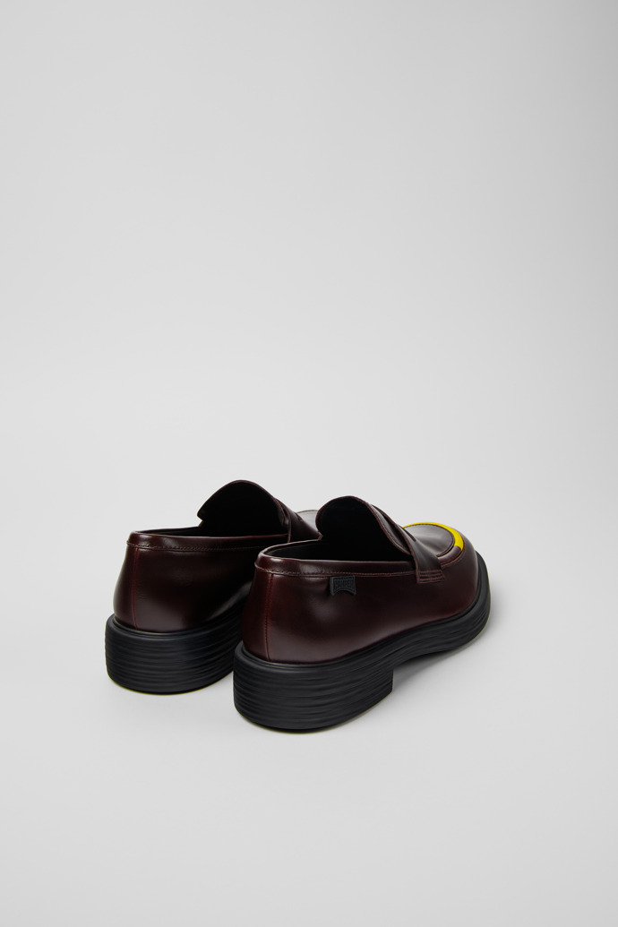 Back view of Twins Burgundy leather shoes for men