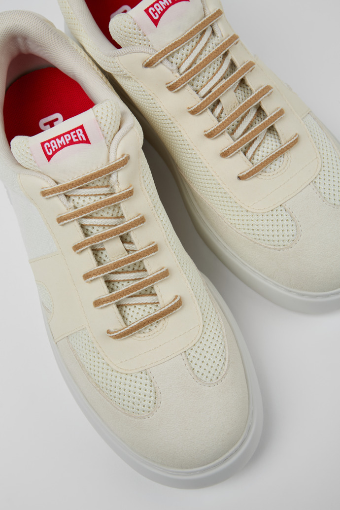 Close-up view of Runner K21 Sorona® White textile sneakers for men