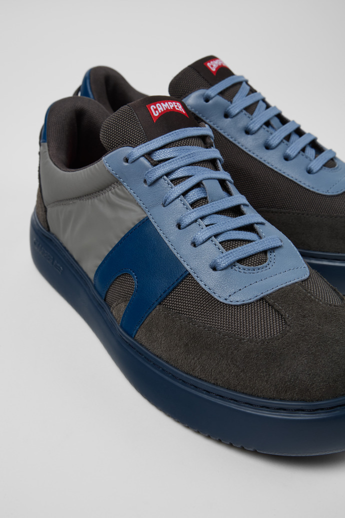 Close-up view of Runner K21 Gray textile and nubuck sneakers for men