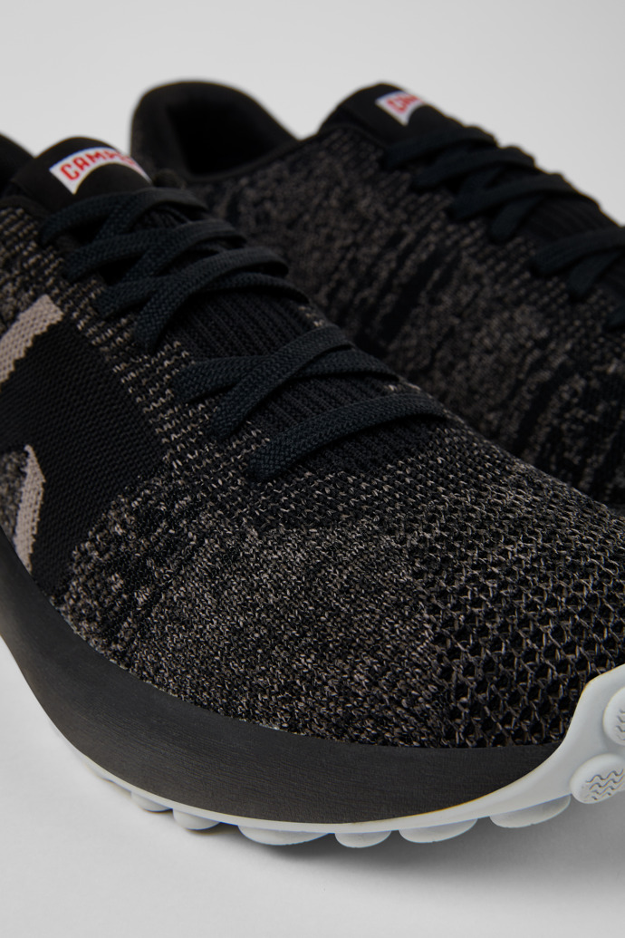 Close-up view of Pelotas Athens Black Textile Sneaker for Men