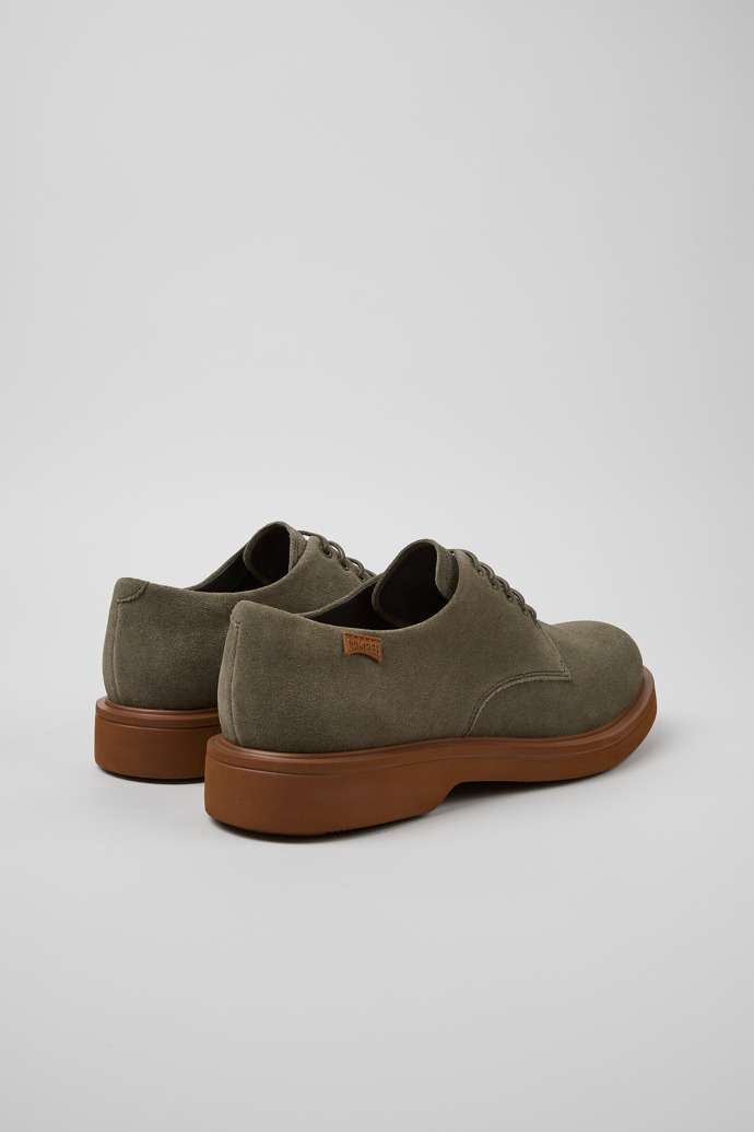 Back view of Norman Green Nubuck Shoes for Men.