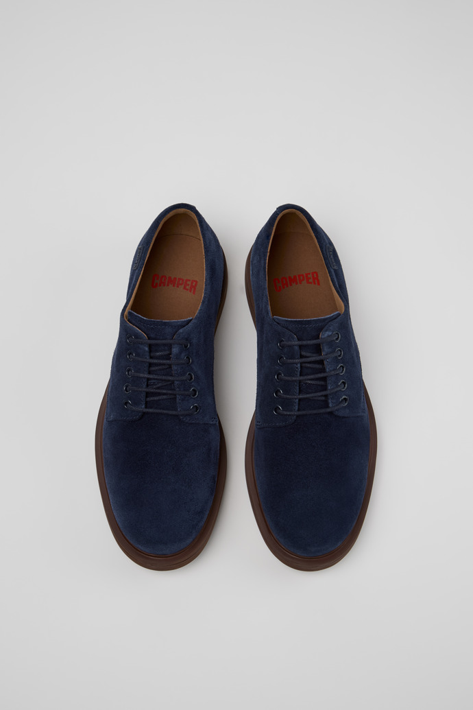 Norman Zapatos de ante azules para hombre.