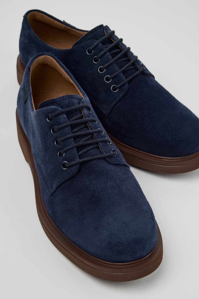 Norman Zapatos de ante azules para hombre.